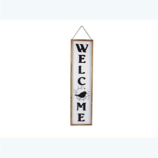 Youngs Wood Framed Vertical Welcome Sign with 3D Letters 21140